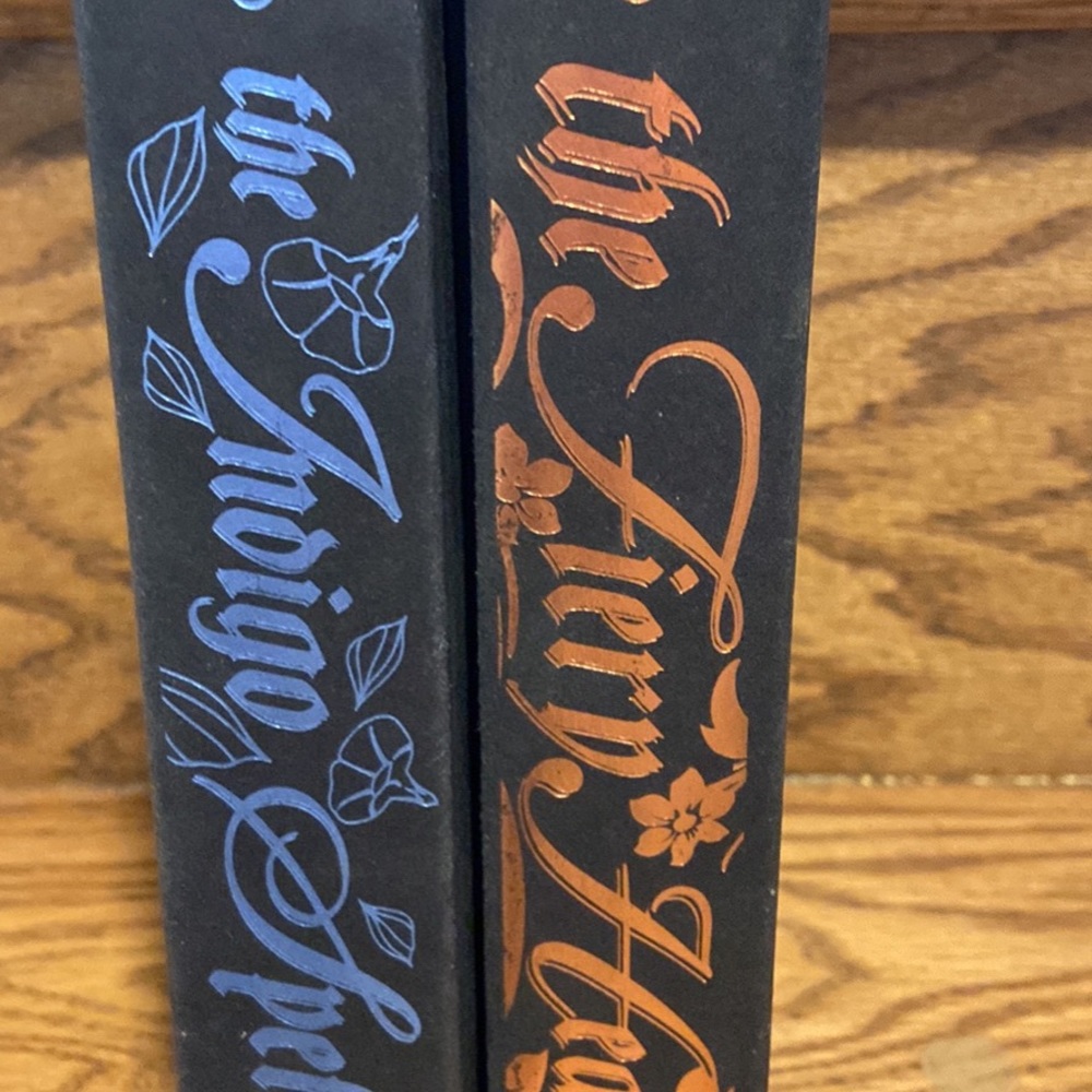 Hard cover books.